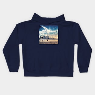 New Orleans Skyline Classic Blue Kids Hoodie